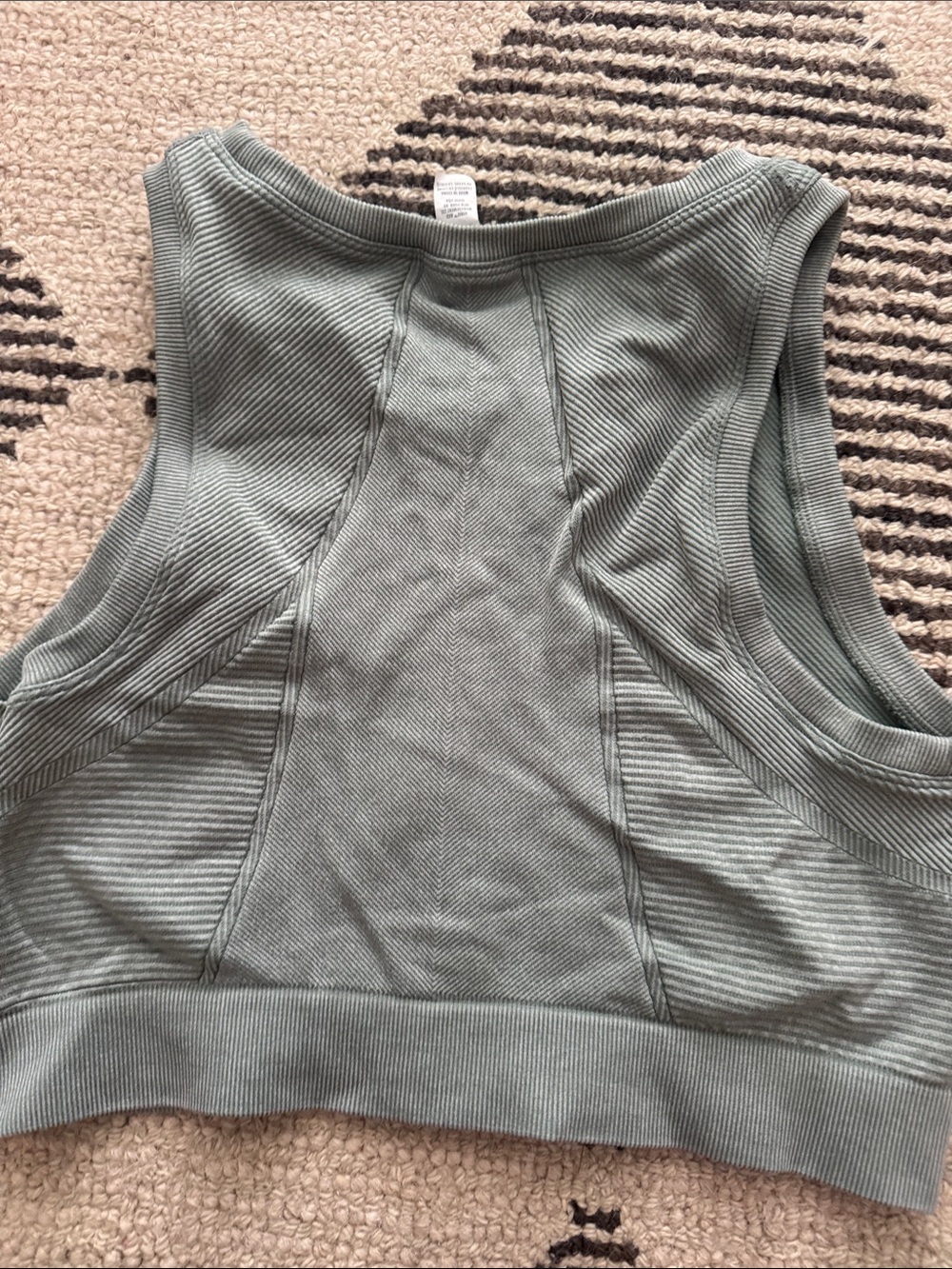 aerie Ribbed Sage Green Crop Tank Top - Picture 5 of 5